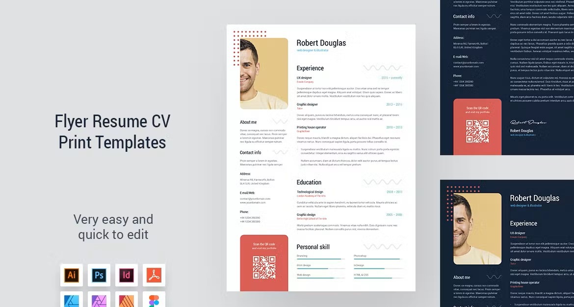 Printable Resume flyer Free #294037 - TemplateMonster