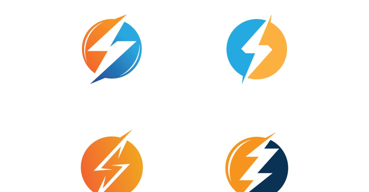 Lightning Flash logo Template vector icon V14