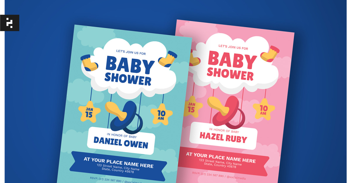 Neviti Baby Shower Einladungen – 10 Stück Mit Umschlägen, Pink & Gold Design