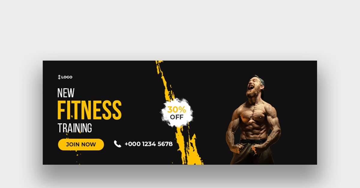 Modern Gym Fitness Facebook Cover Photo - TemplateMonster