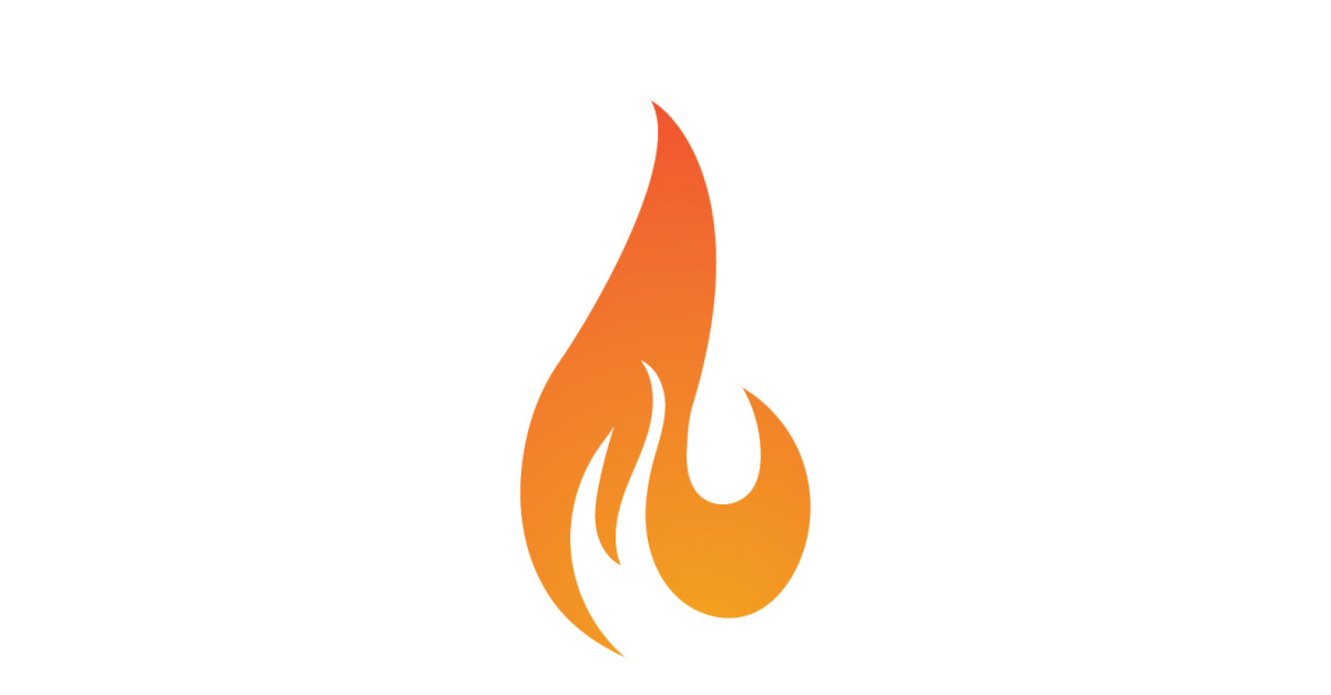 Logotipo de vetor de chama de fogo Símbolo de gás quente e energia V23