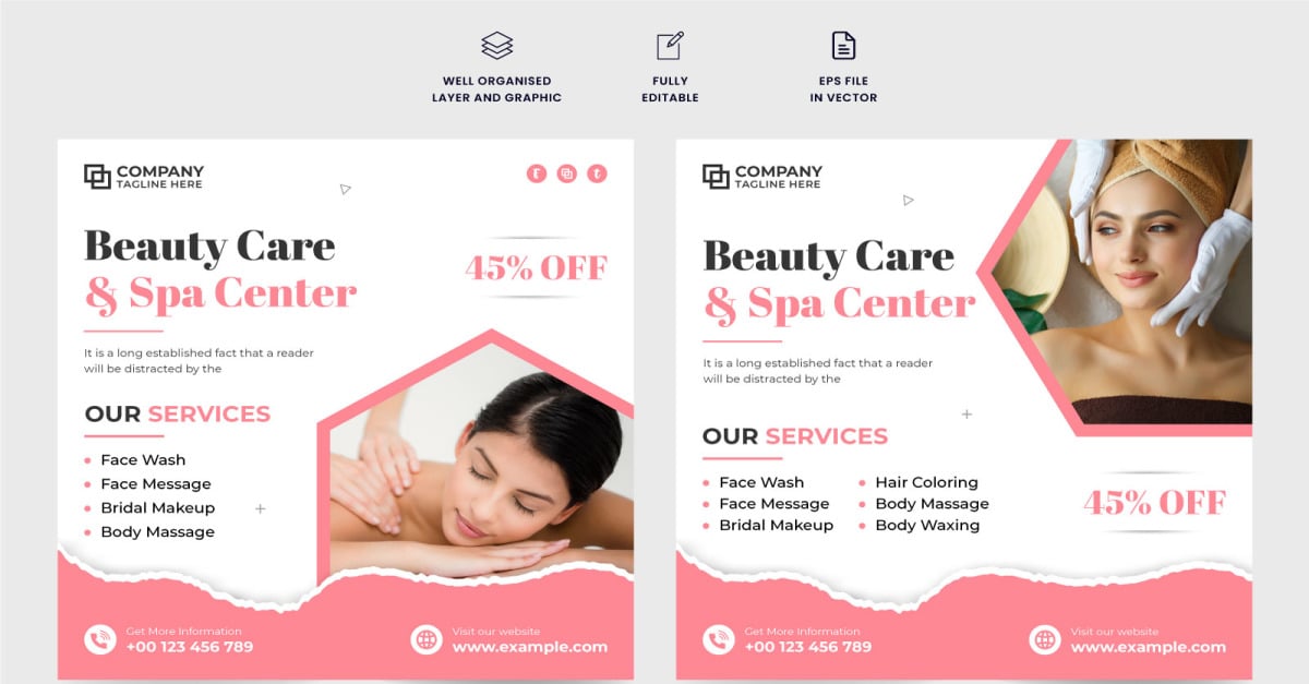 Beauty care service web banner vector - TemplateMonster