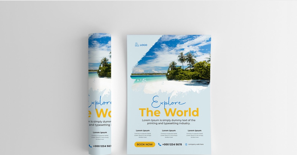 Editable tour travel poster design template - TemplateMonster