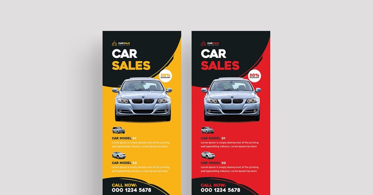 Car Sale Rack Card Design Template #296373 - TemplateMonster
