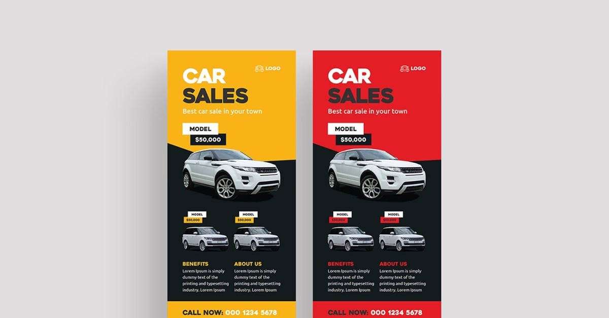 Modern Car Sale Rack Card Template #296394 - TemplateMonster
