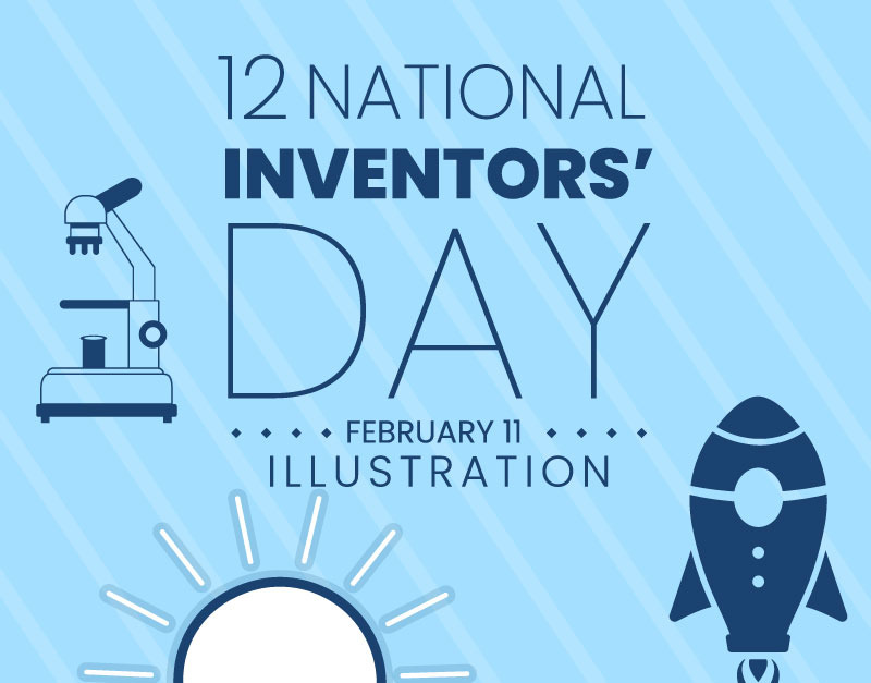 12 National Inventors Day Illustration TemplateMonster