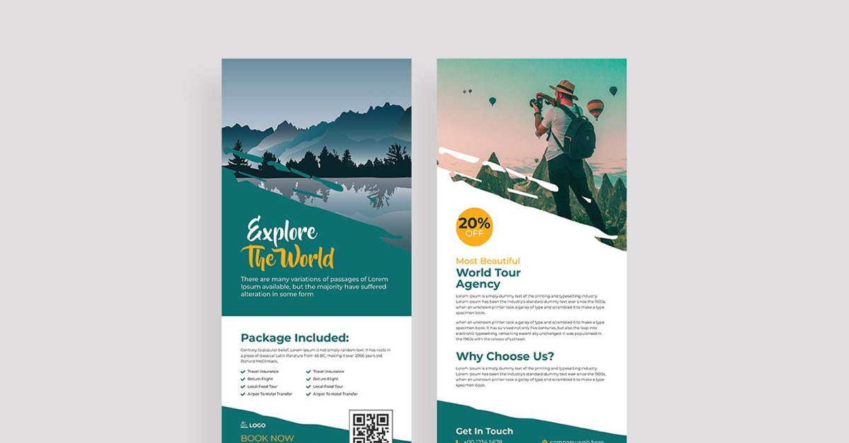 Plantilla moderna para tarjeta informativa de viajes