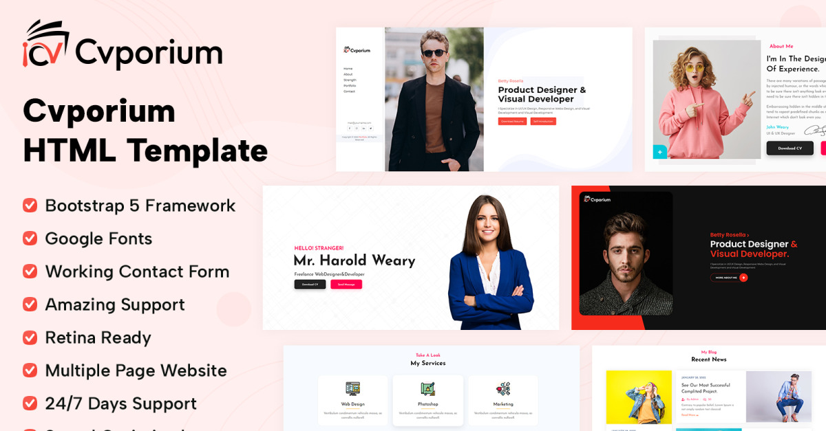 Cvporium Responsive HTML Website Template