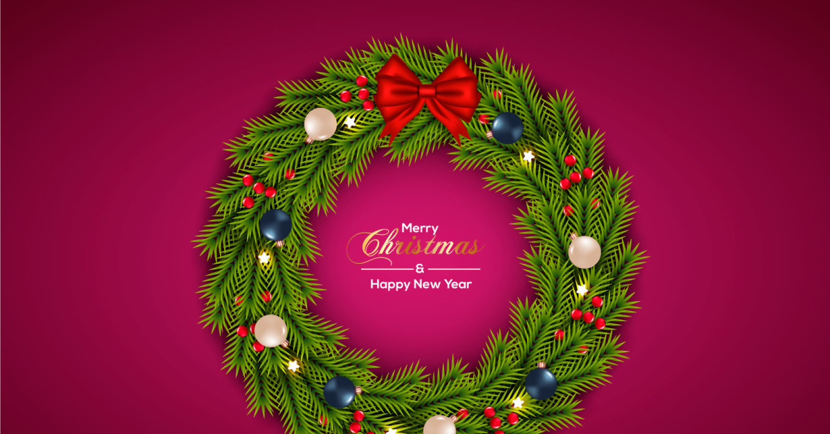 Conception de vecteur de guirlande de noël texte joyeux noël avec 