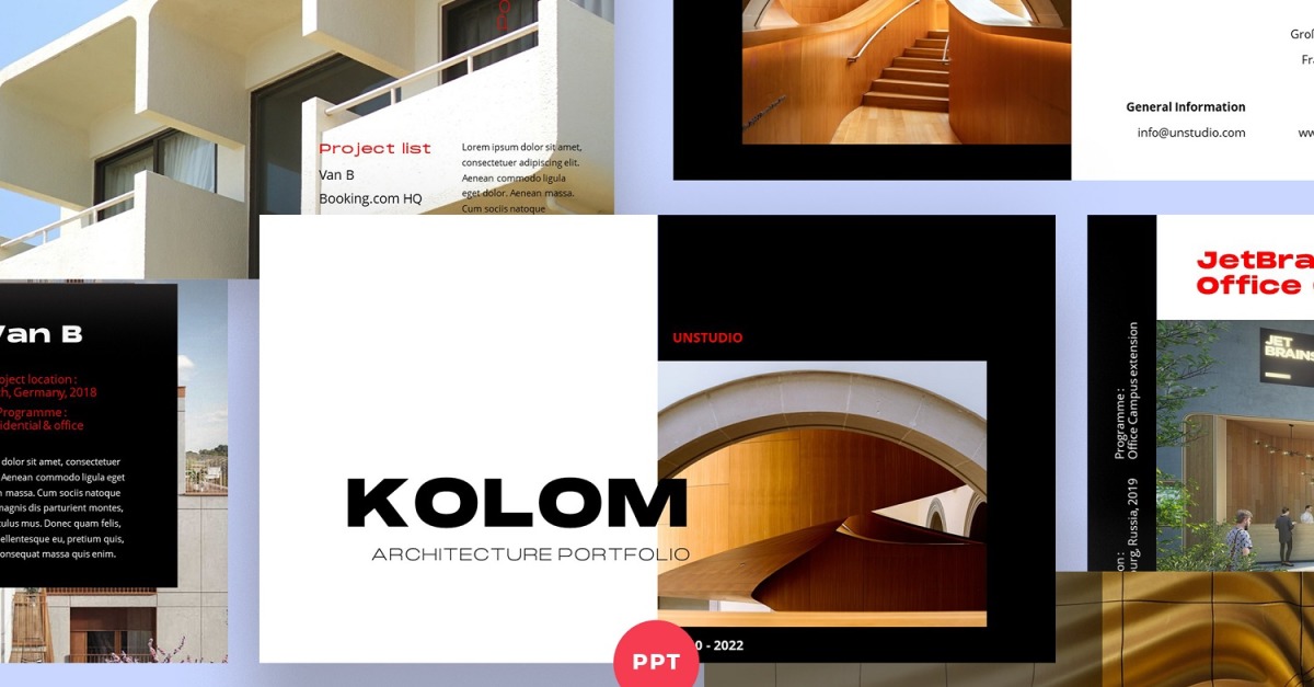 KOLOM Architecture PowerPoint Template - TemplateMonster
