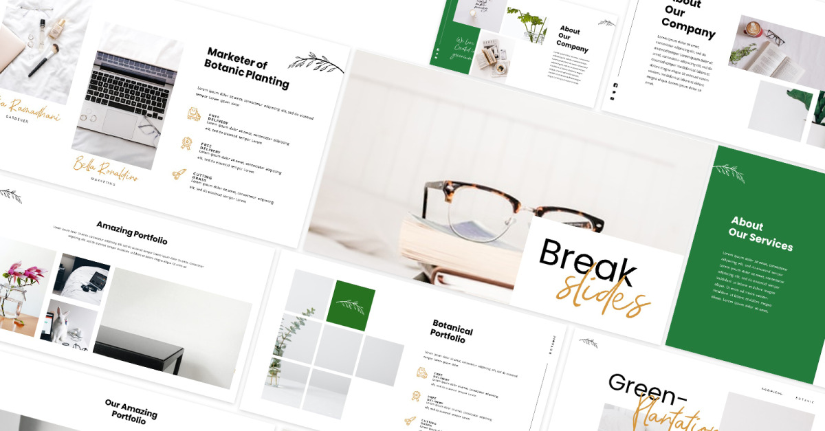 Green Minimalist Google Slides Template TemplateMonster