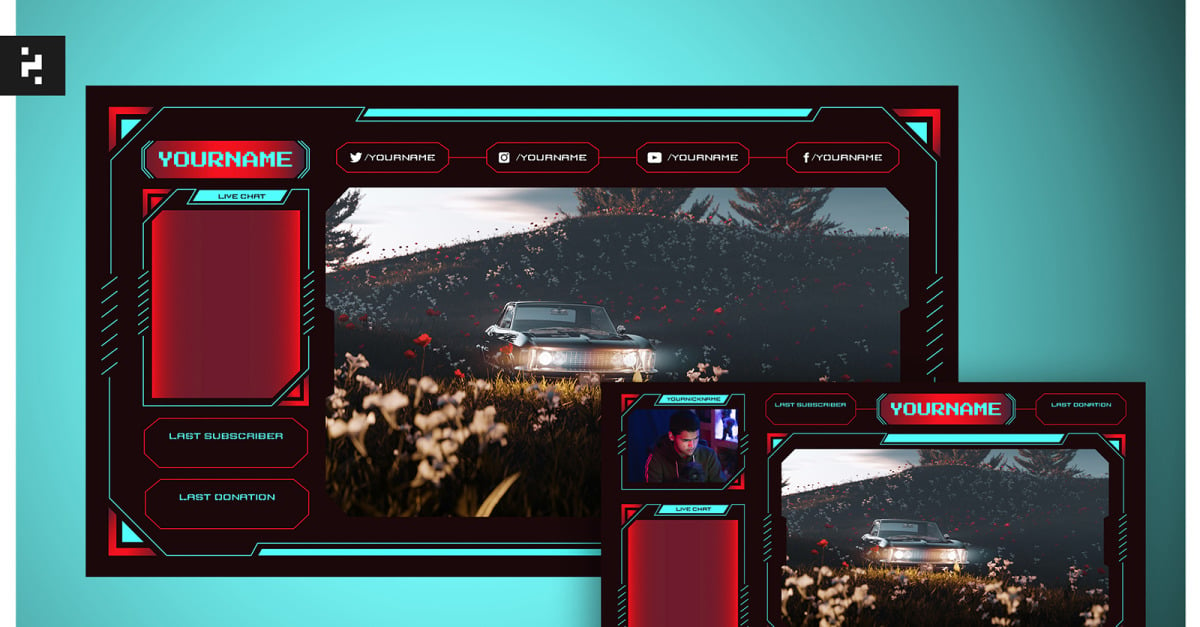 Futuristic Stream Overlay #298734 - TemplateMonster