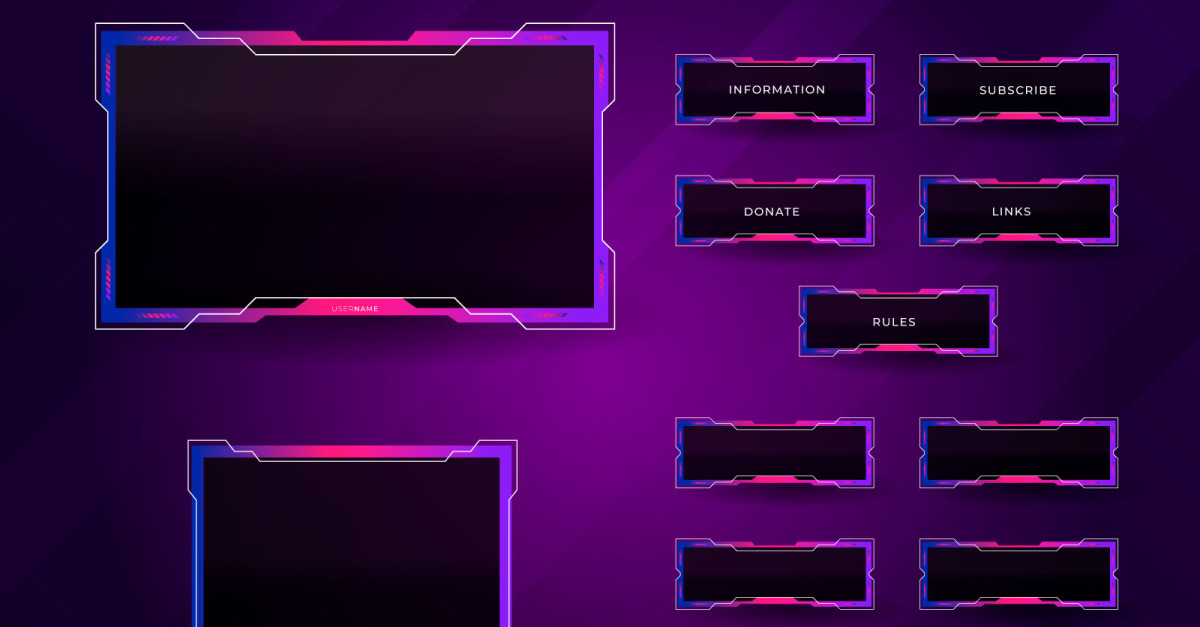 Twitch stream overlay package including facecam overlay design ...