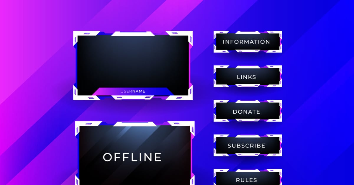 Live Streaming screen panel overlay design template theme. Live video ...