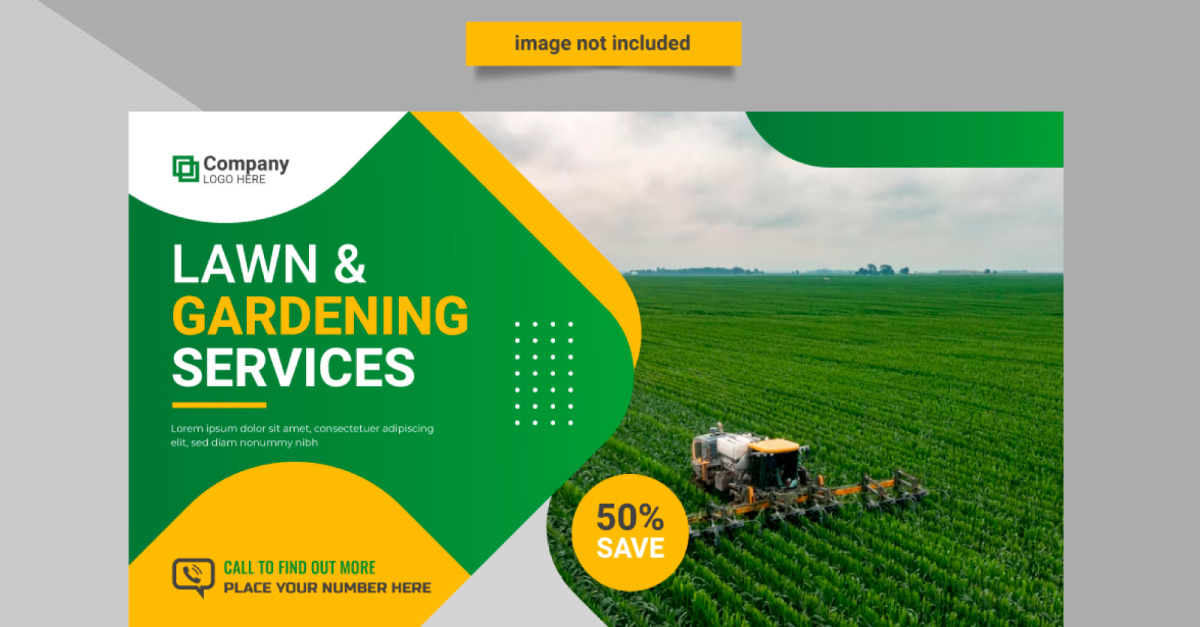 Agro farm and landscaping business web banner design farm management