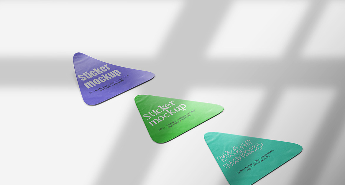 Triangle Sticker Mockup Vol 07 #298909 - TemplateMonster