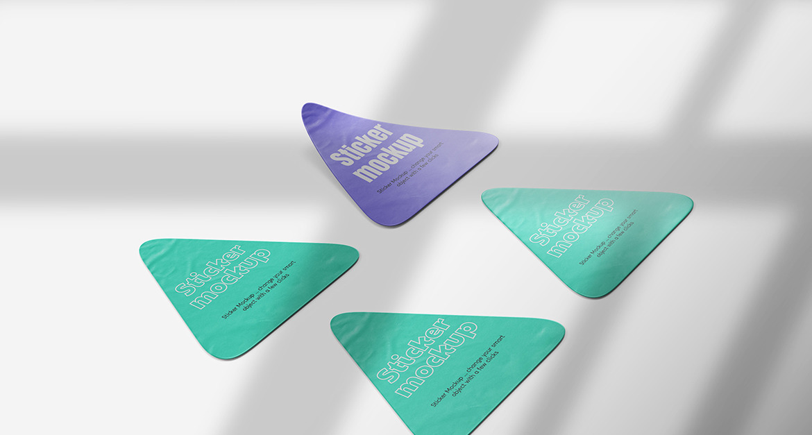 Triangle Sticker Mockup Vol 08 #298908 - TemplateMonster