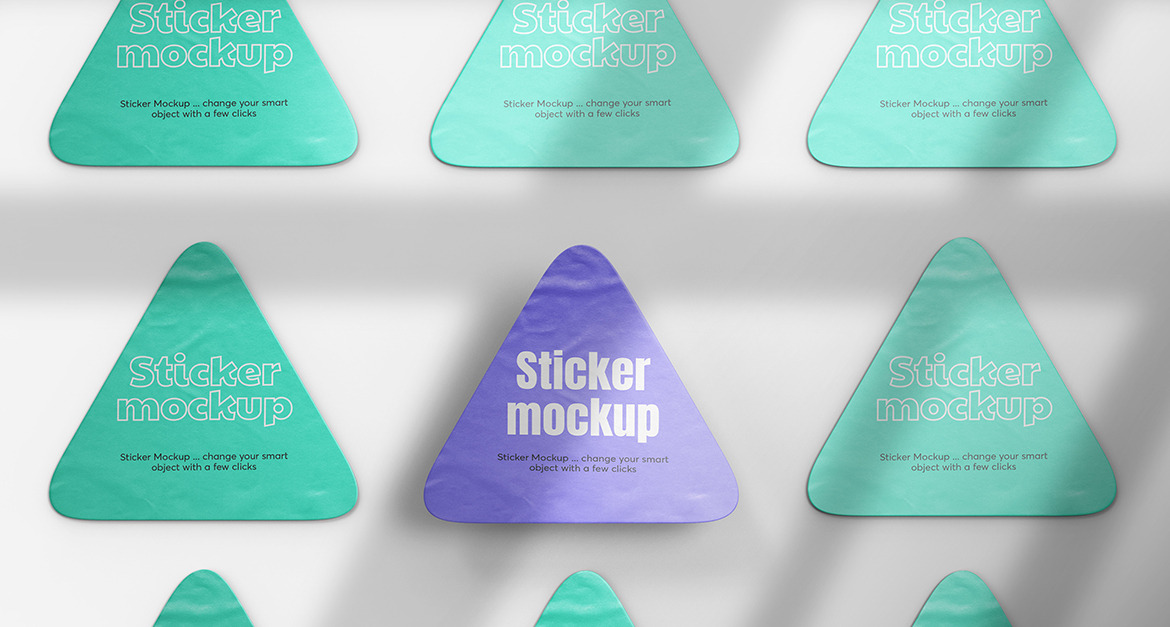 Triangle Sticker Mockup Vol 10 #298907 - TemplateMonster