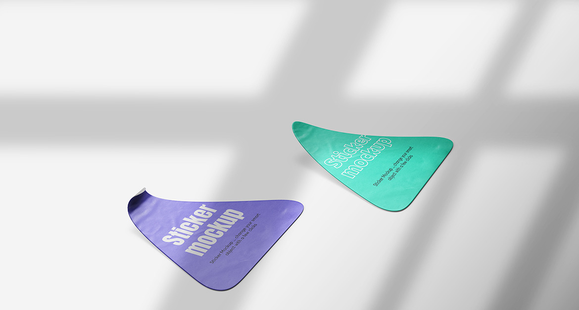 Triangle Sticker Mockup Vol 13 #298916 - TemplateMonster