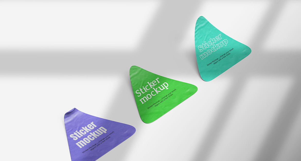 Triangle Sticker Mockup Vol 14 #298917 - TemplateMonster