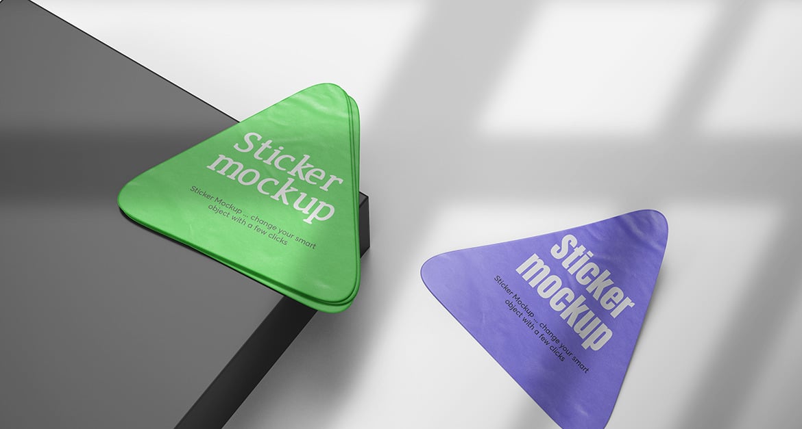 Triangle Sticker Mockup Vol 17 #298923 - TemplateMonster