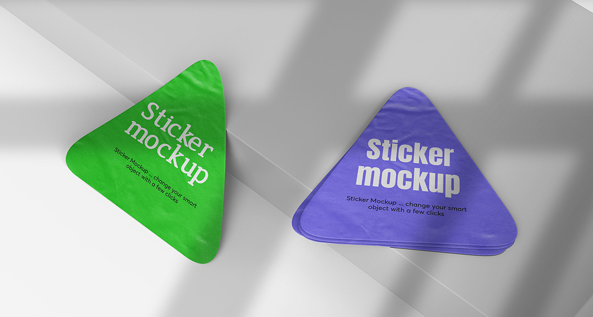 Triangle Sticker Mockup Vol 19 #298924 - TemplateMonster