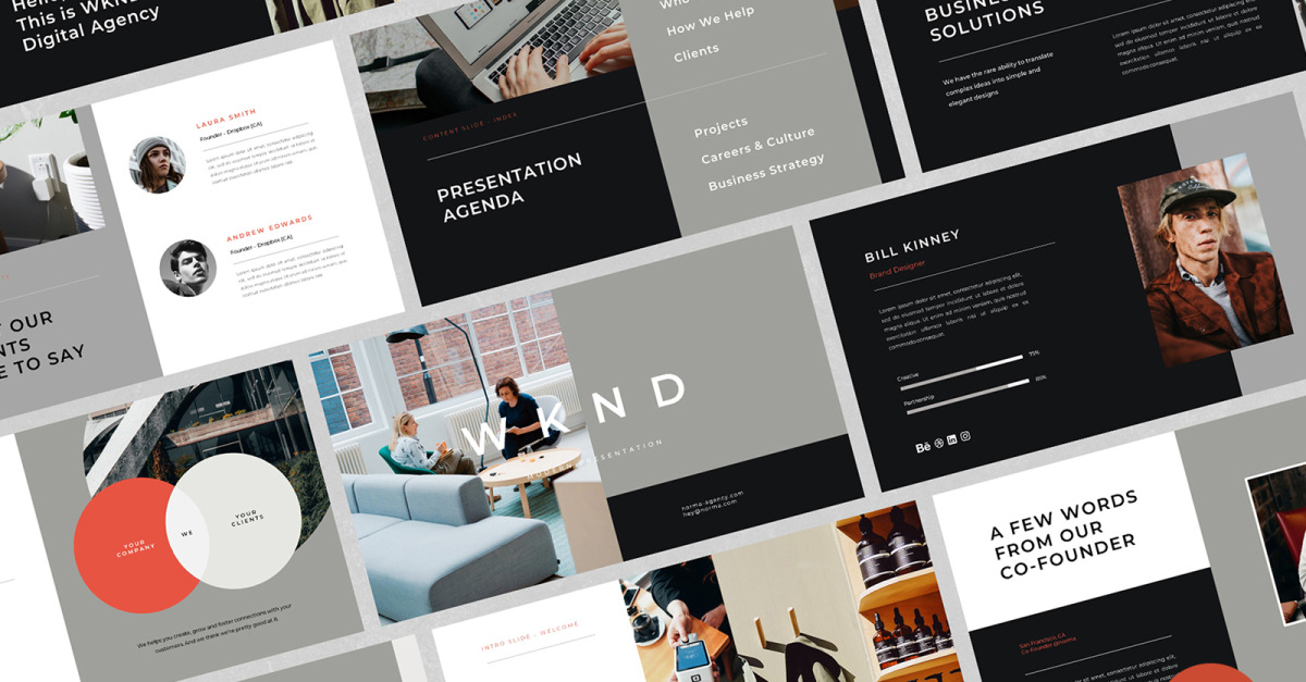 Modello di PowerPoint moderno/pulito - TemplateMonster