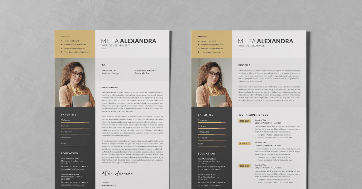 Resume/CV PSD Design Templates Vol 126 - TemplateMonster