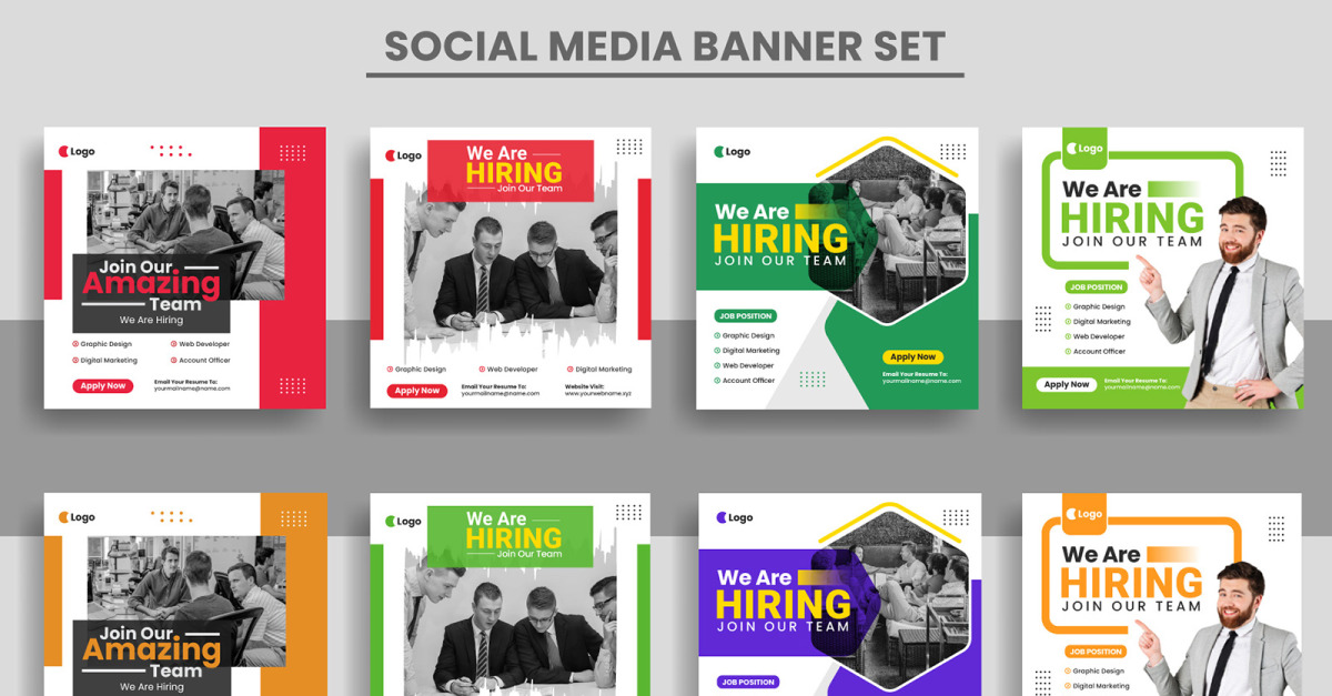 We are hiring job vacancy square banner template or social media post ...