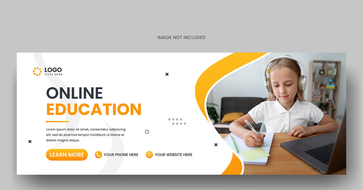 E learning education social media cover banner template