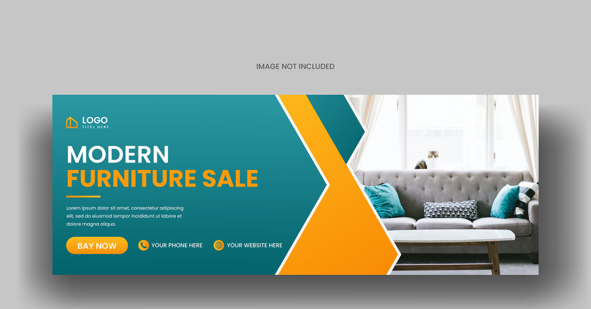 Furniture sale facebook cover banner template design