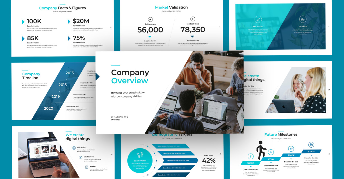 Viewie Company Overview PowerPoint Template - TemplateMonster