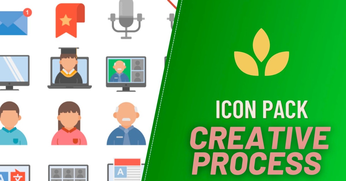 Icon Pack: Creatives process (Flat 35 Icons)