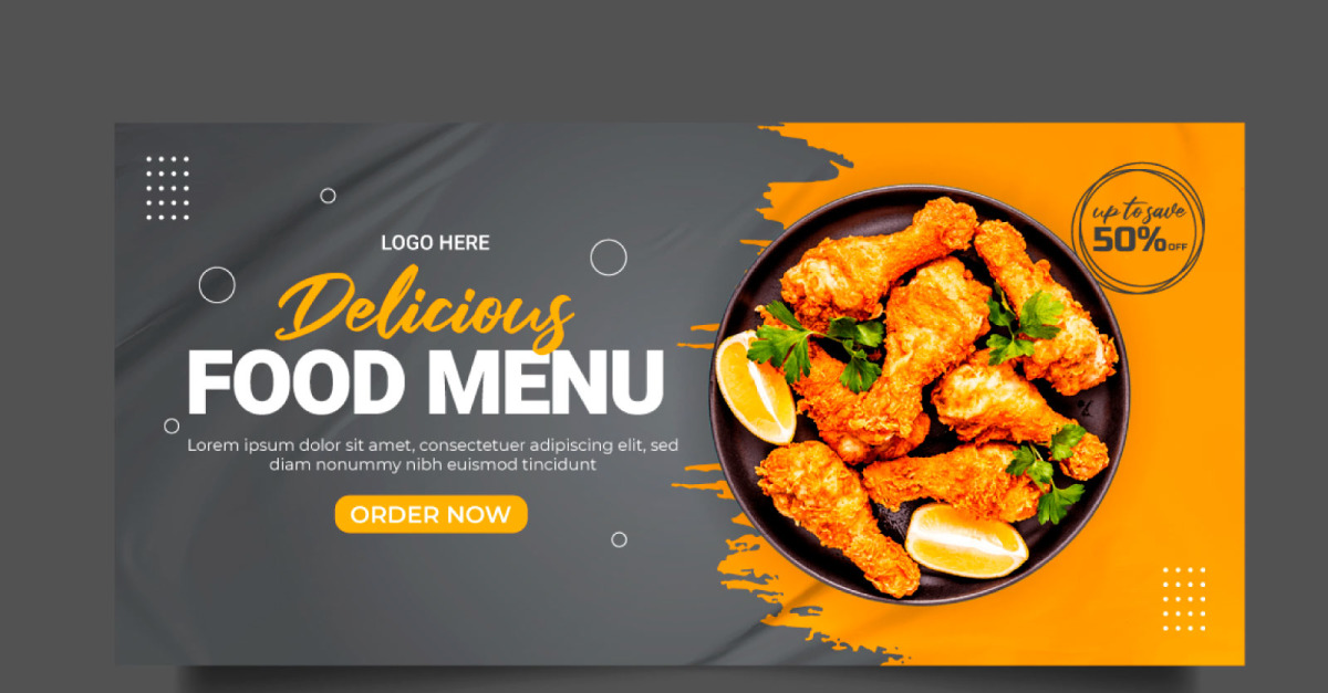 Food web banner Social media cover banner food advertising discount ...