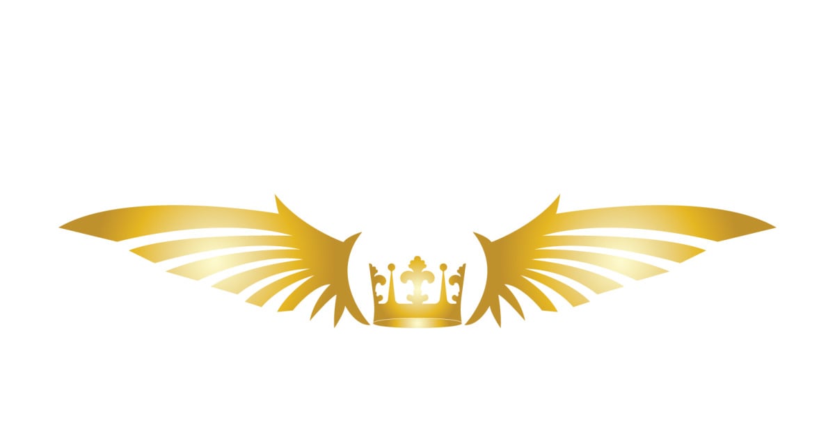 Premium Vector  Royal victory wings logo design brand identity