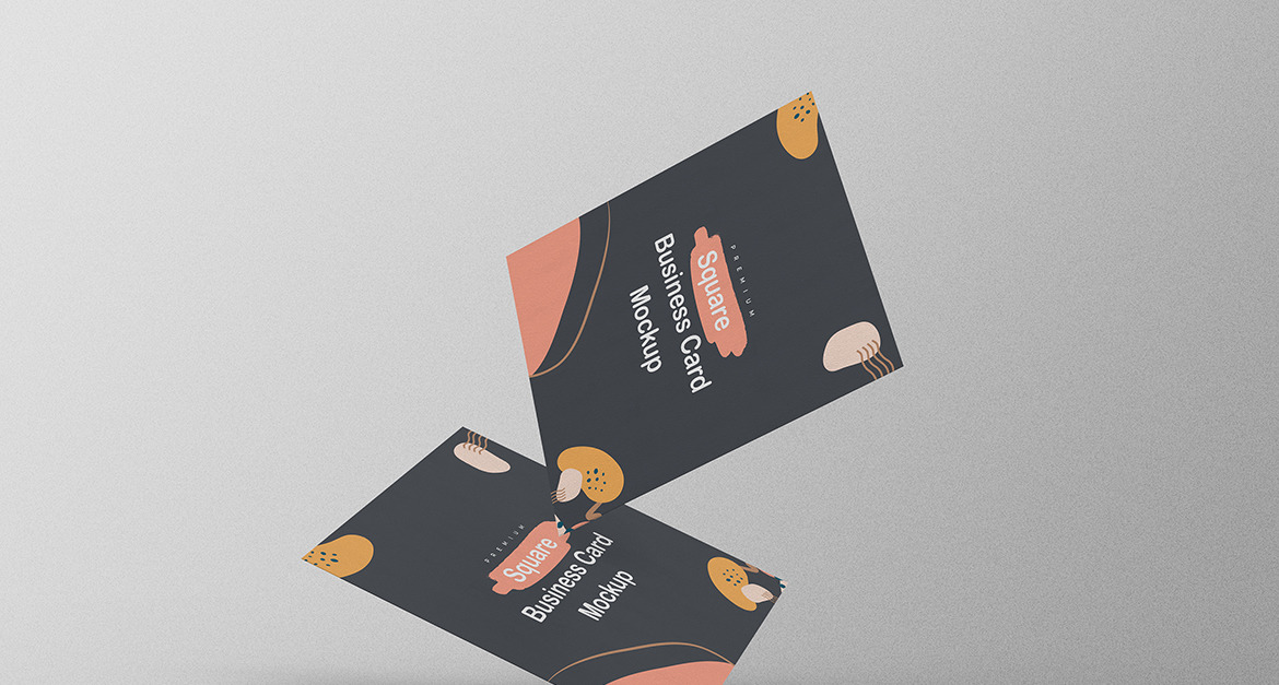 Modello PSD mockup biglietto da visita quadrato Vol 18