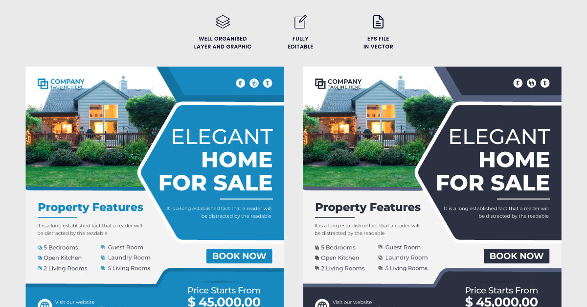 Property selling template vector design TemplateMonster