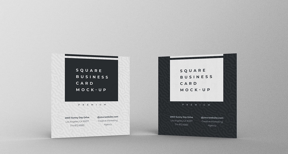 Square Business Card Mockup PSD Template Vol 24