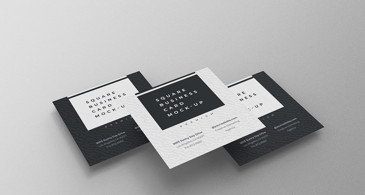 Square Business Card Mockup PSD Template Vol 31