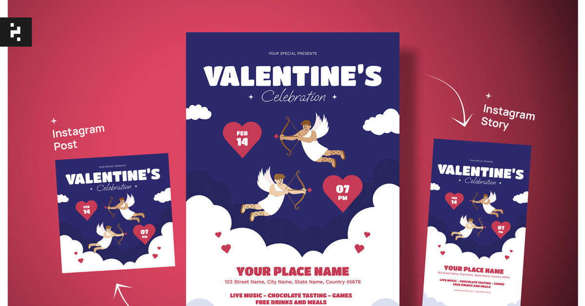 Valentine Day Flyer Creative Modern TemplateMonster