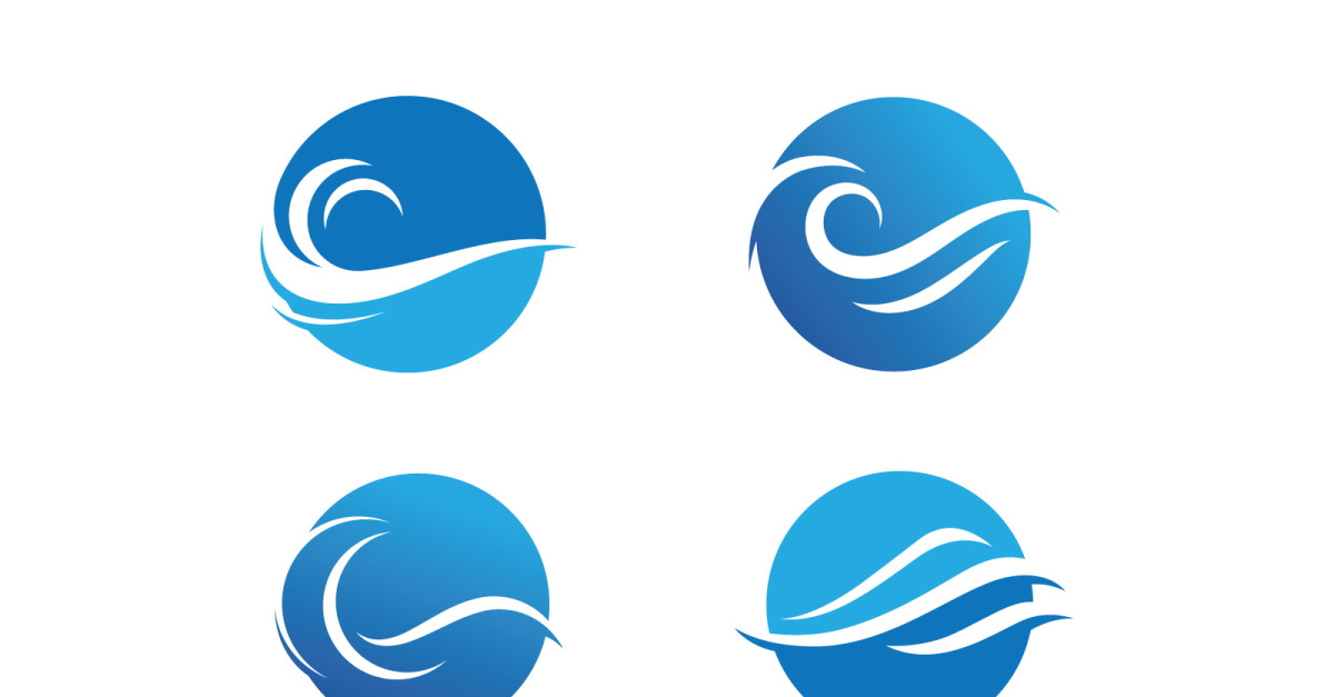 Blue Wave Logo Vector. water wave illustration template design V20