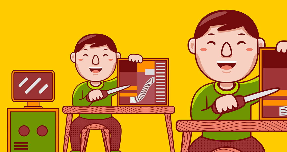 Computer Technician Profession Cartoon Vector Illustration