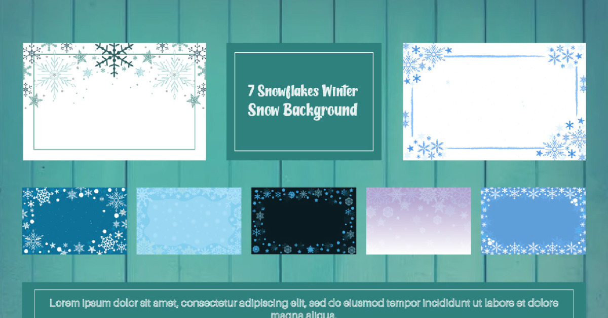 7 Snowflakes Winter Snow Background #305607 - TemplateMonster