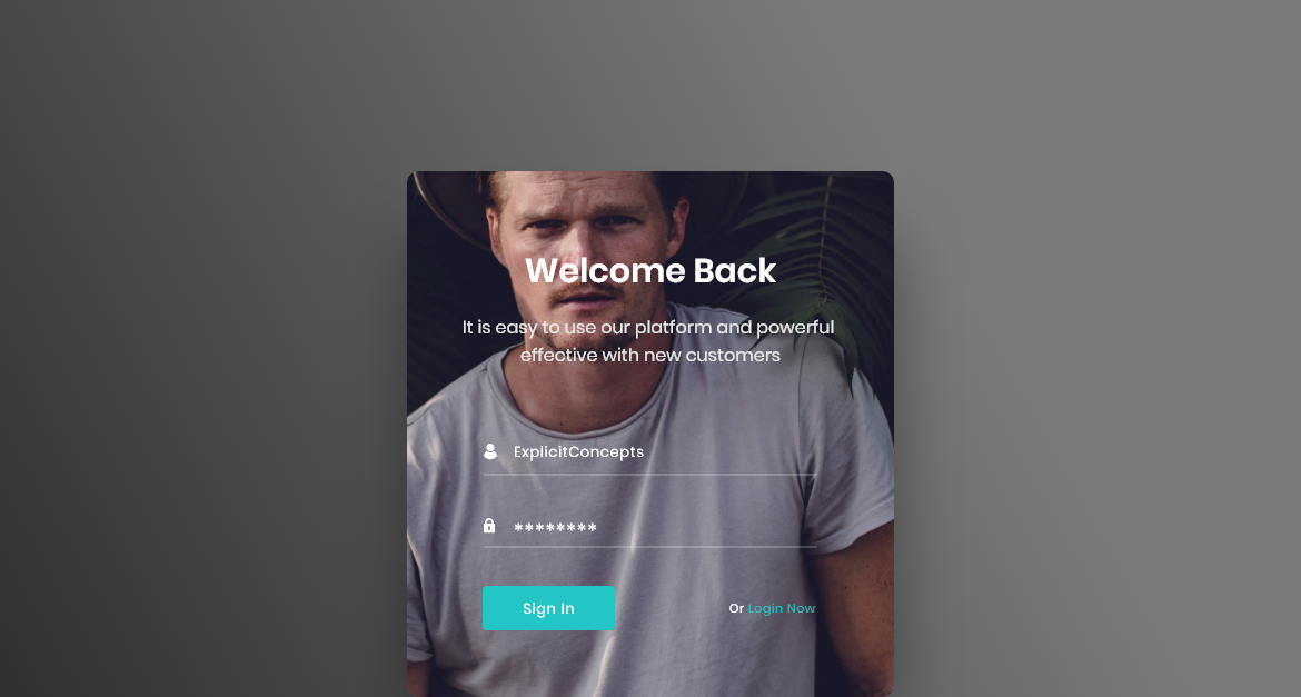 Sign In Widget Hero Header Landing Page Adobe XD Template Vol 013
