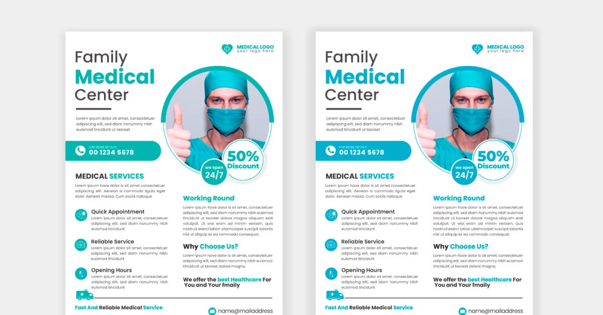 Vector Medical flayer Design Template Healthcare and Medical pharmacy flyer