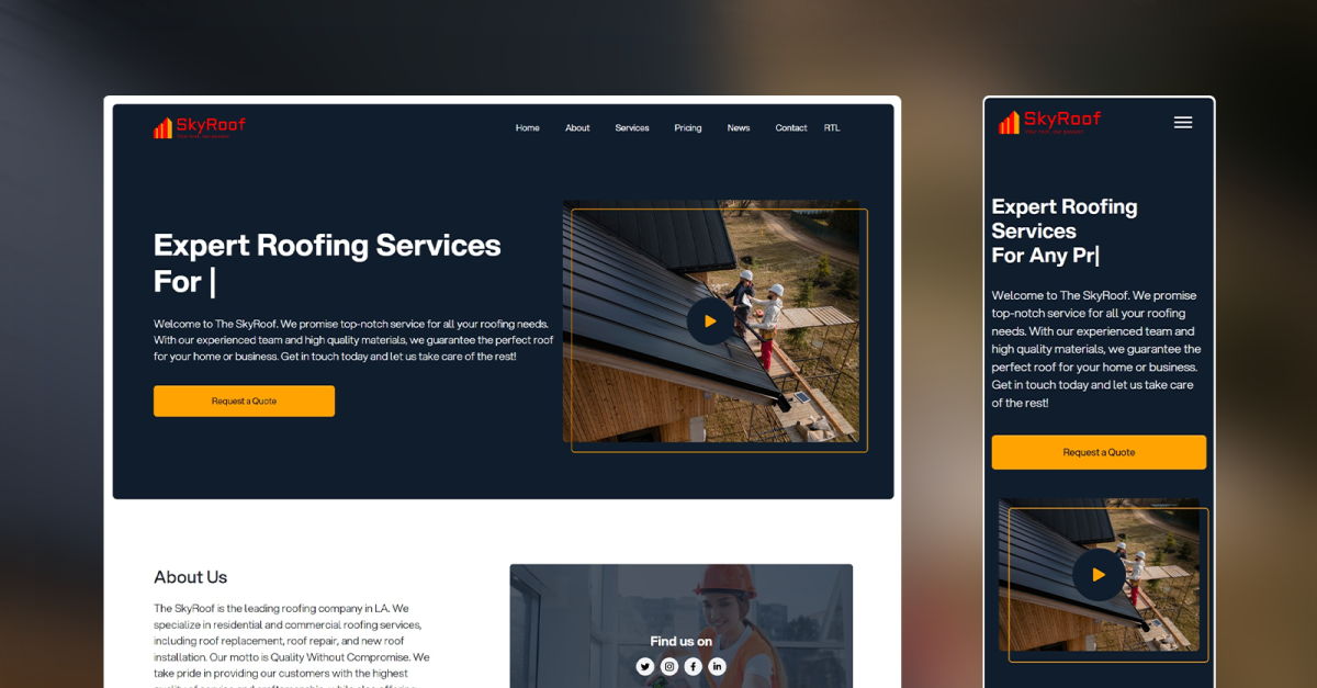 SkyRoof - Elevate Your Roofing Business with this HTML Template