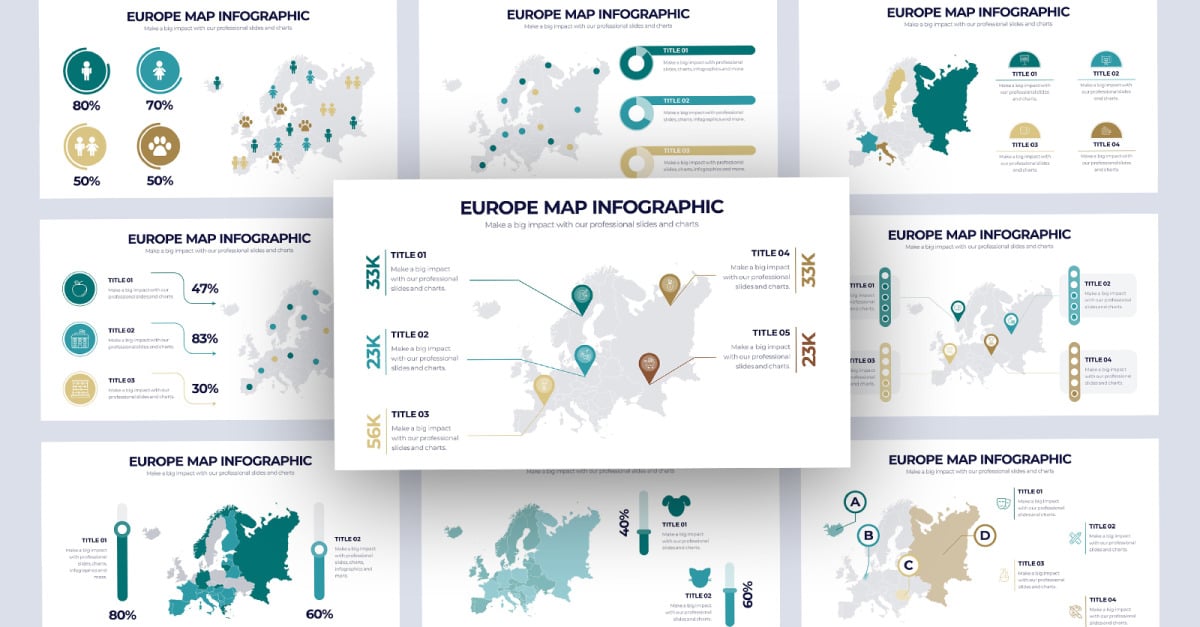 Europe Map Vector Infographic Google Slides Template Europe Map Vector Infographic Google Slides Template