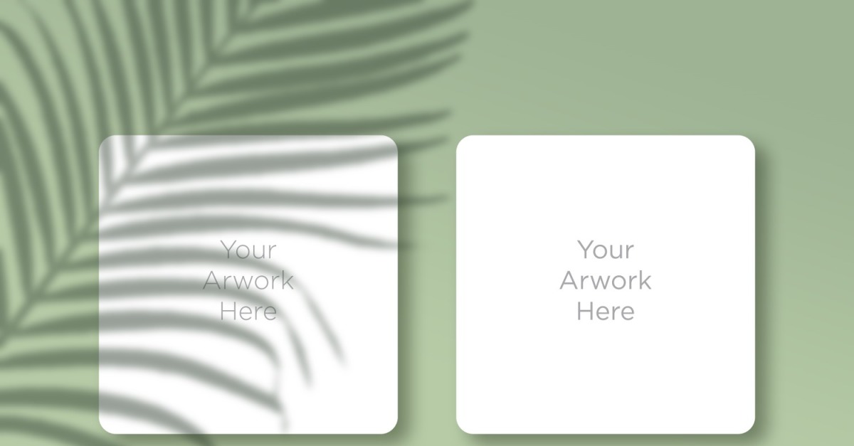 2 Square Paper Rounded Corner Mockup - TemplateMonster