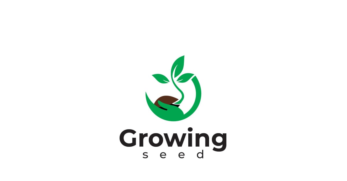 Growing Seed - Nature Leaves Logo Design Free Template