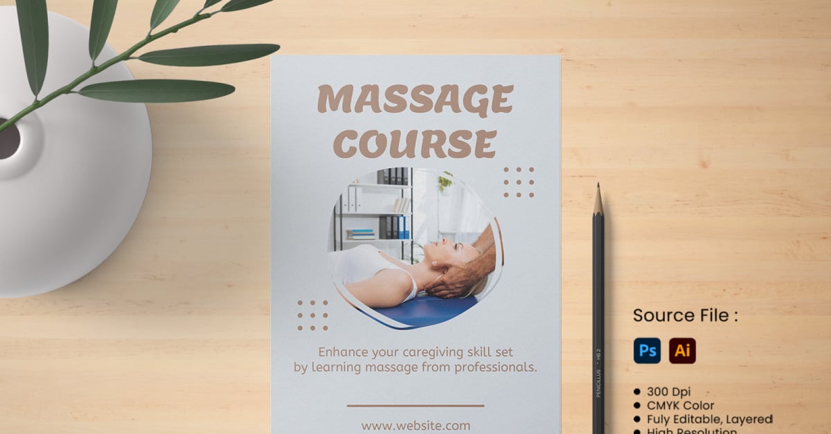 Modèle de Flyer de cours de massage #308101 - TemplateMonster